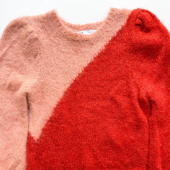 Zara Colourblock Balloon Sleeve Sweater - Picture 11 of 15